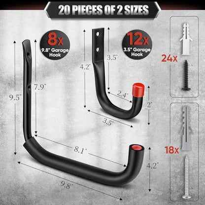 20 Pack Heavy Duty Garage Hooks (20)