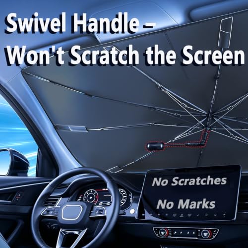 Foldable Car Windshield Sun Shade with Mirror Cutout