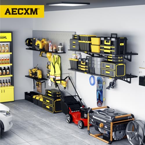 2x3ft 4Pack Wire Shelving Unit Heavy Duty Garage Storage Shelves Wall Mounted Black 1120lbs Load Capacity（24 (2x6ft / Black)