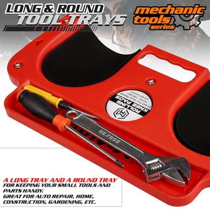 Rolling Knee Creeper Durable Knee Pads with Full 360 Degree Turn Casters and Tool Tray (Red)