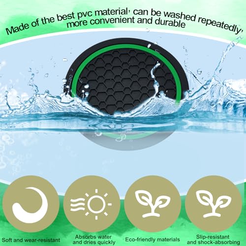 4PCS Car Cup Holder Coasters (Black/Green)