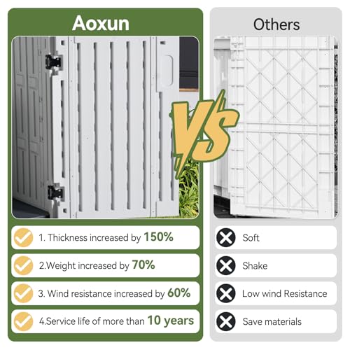 Outdoor Storage Cabinet 35 Cu.Ft Outdoor Trash Can Storage Shed (White / 35 Cu.Ft)