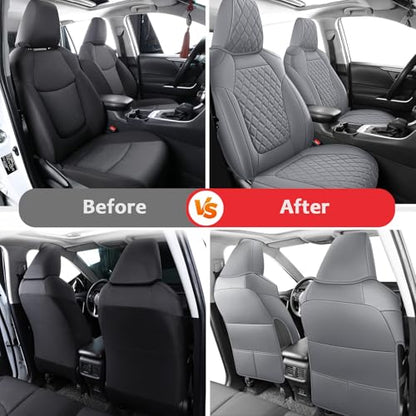RAV4 Seat Covers Full Set Hybrid Fits for 2019 (Grey / 2019-2025 RAV4 Hybrid(Non XSE&2022-2025 SE Hybrid))