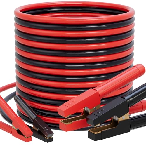 Heavy Duty Jumper Cables 1 Gauge 30FT 900A (1 Gauge 30FT)