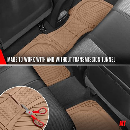 FlexTough LITE Rubber Car Mats Full Set (Full Set Lite (Sedan, Compact) / Beige Lite)