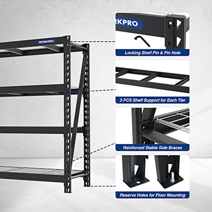 Heavy Duty Metal Shelving (68"W x 24"D x 65"H,)