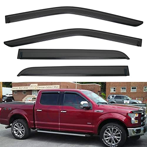 4pcs Window Visors Rain Guards for 2015 (2015-2024 F150/F250/F350/F450/F550)