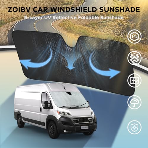 Car Windshield Sun Shade for Dodge RAM ProMaster 2014 (for Dodge RAM ProMaster 2014-2025)