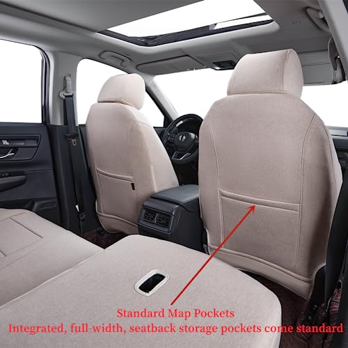 CRV Car Seat Covers Custom Fit for Honda 2015 (Beige / 2015-2016 CRV LX,EX,SE,EX-L,Touring)