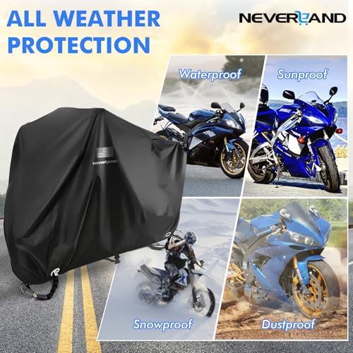Motorcycle Cover Waterproof Outdoor All Weather Protection Black (black / XL ( 96.5*41*50 inches ))