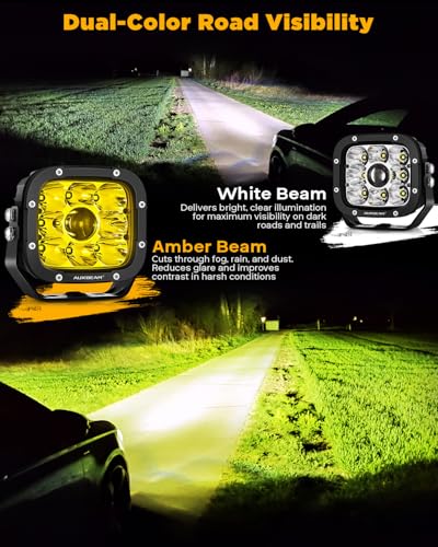 XP Ultra Series 5" 100W Offroad LED Pods Hyper Spot Light Bars (5" XP-Ultra Amber White Spot Lights)