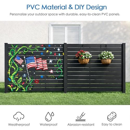 50" W x 48" H Outdoor Privacy Screen with Aluminum Posts (3 Panels/DarkGray)