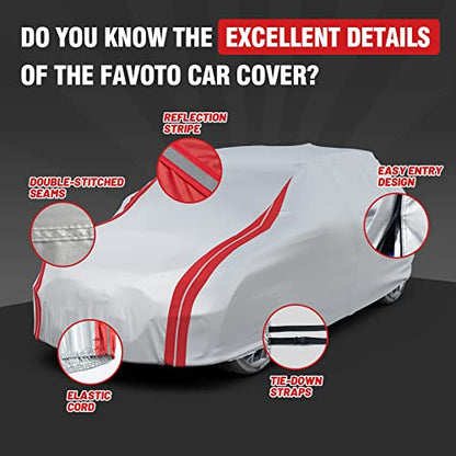 Car Cover Waterproof Custom Fit for Honda CRV Car Cover (Sliver＆Red / Custom Fit CRV)