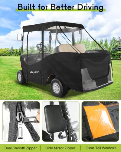Golf Cart Enclosure 4 Passenger for EZGO TXT Short Roof 4 (for EZGO TXT Short Roof 4 Passenger / Black)