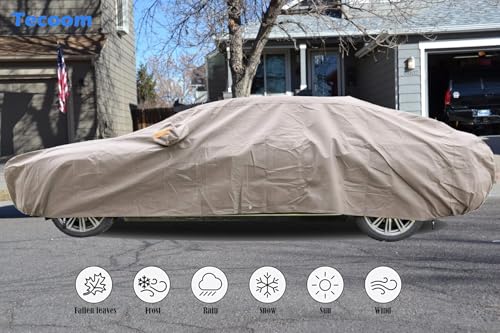 Thick Shell Car Cover Super Breathable (Brown / 3XL: for Sedan (Length 170"-190"))