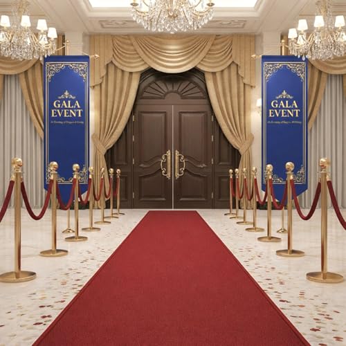 2x12 Hallway Runner Rug (Solid Red)