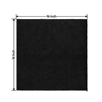 Microfiber Cleaning Cloths 12 Pack (Black / 16 x 16 Inch)