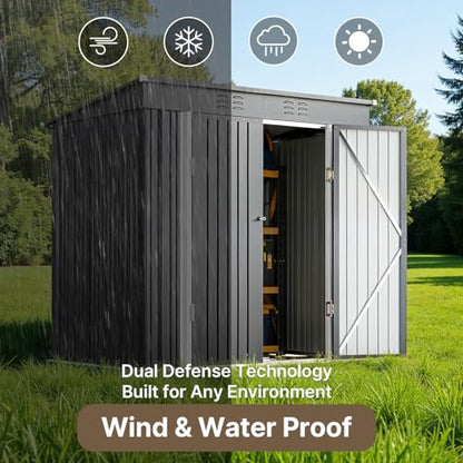 6' x 4' Outdoor Storage Shed (Dark Gray / 6' x 4')