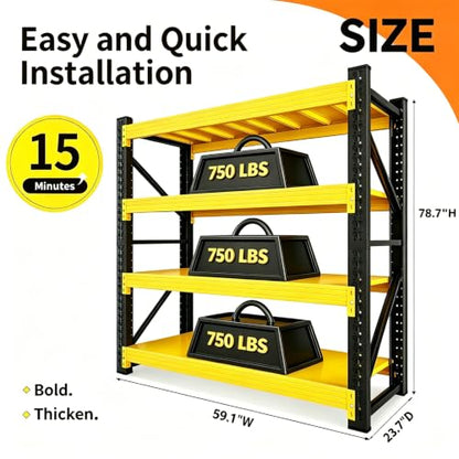 Metal Storage Rack (Black&yellow / 59.1"*23.7"*78.7")