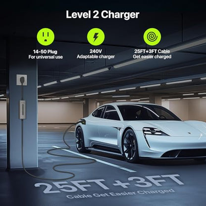 Level 2 EV Charger 40A J1772 Connector 9.6KW Electric Car Charger (14-50 plug j1772 connector)