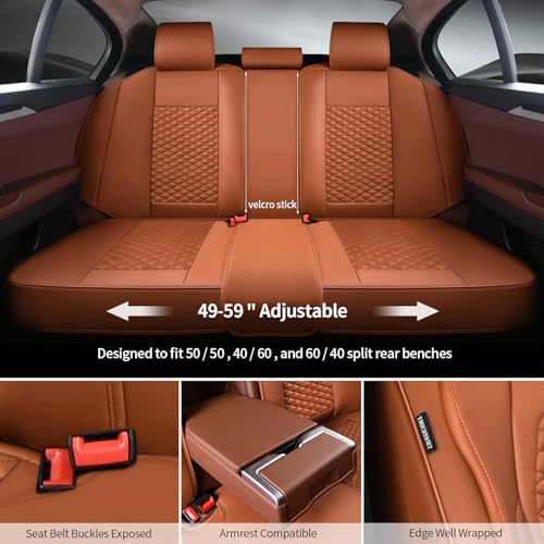 Car Seat Covers Full Set (5 Pack / Brown)