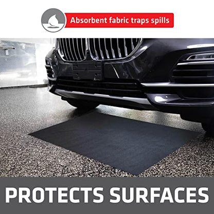 XL Oil Spill Mat Premium Absorbent Oil Pads USA Made 36"x59" 12Pack (36" x 59" (12-Pack) / Charcoal)