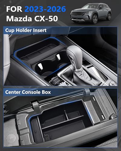Center Console Organizer & Cup Holder Insert for 2023 (For CX50 2023-2025 2pc)