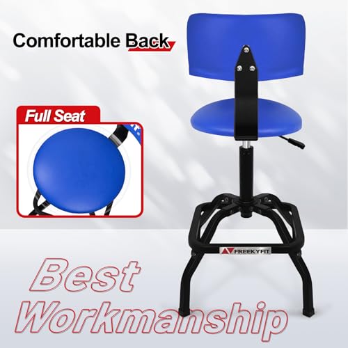 Shop Stool with Backrest (Blue)