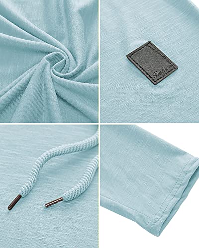 Mens Fashion Hoodies Sport Pullover Solid Color Shirt Workout Lightweight Tops Sky Blue XX (XX-Large / Sky Blue1)