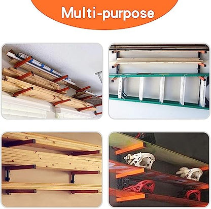 Wall Mount Wood Organizer and Lumber Storage Rack with 3 (Casual)