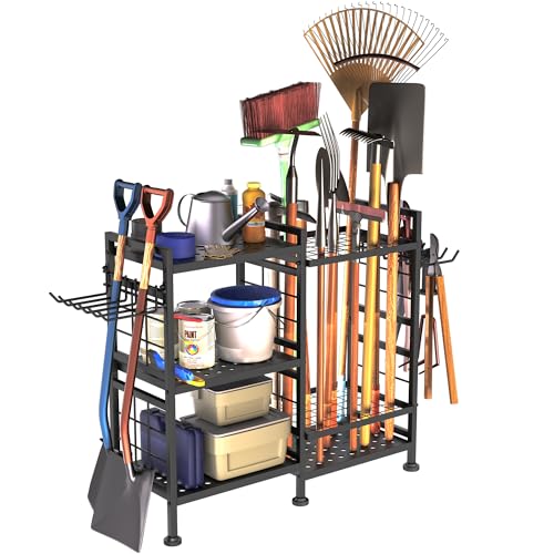 6 Tier Garden Tool Organizer (33.6x 12.8 x 30.3 / Black)