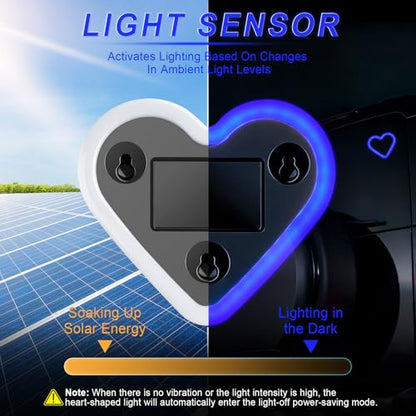 Heart Shaped Solar Powered Car LED Interior Ambient Light (Blue / 1PCS)