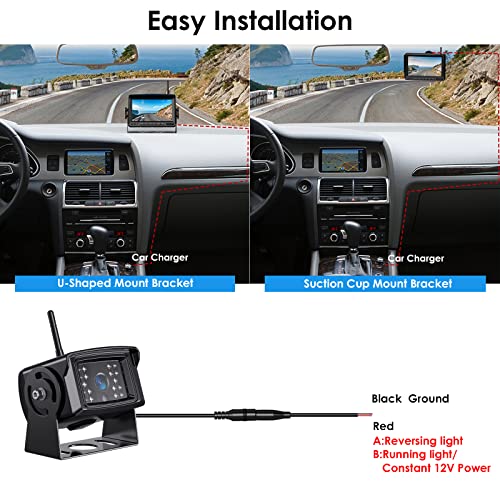 Digital Wireless Backup Camera System Kit (Brown+Black / 7-Inch 2 cameras)