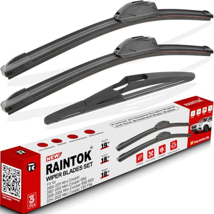 3 Pack Windshield Wiper Blades Replacement for Mini Cooper 2006 (19"/18"/10")