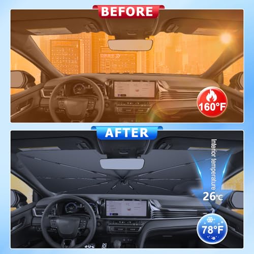 for 2025 2026 Toyota Camry Windshield Sunshade Umbrella Custom Fit Windshield Sun Protector (for 2025-2026 Toyota Camry)