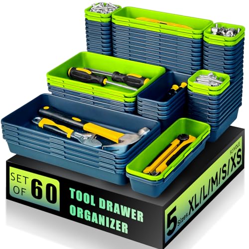 Tool Box Organizer Tray (Blue & Green: 60 PCS)
