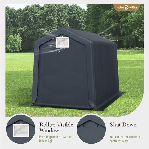 Storage Shed 6x10 ft Portable Garage Heavy Duty Carport (6x10 ft)