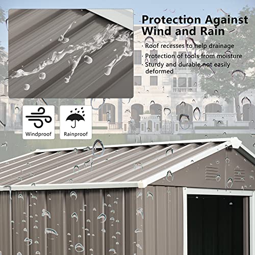 6x5 FT Outdoor Storage Shed (6x5 FT/Window / Warm Gray)