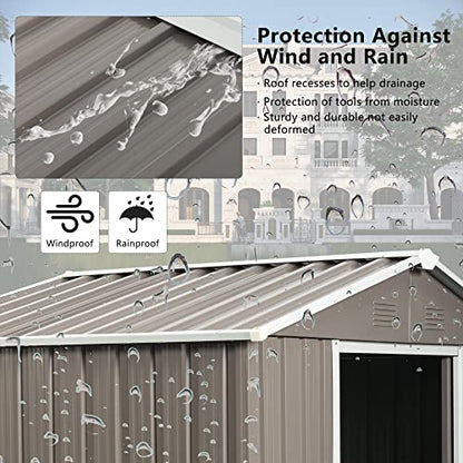 6x5 FT Outdoor Storage Shed (6x5 FT/Window / Warm Gray)