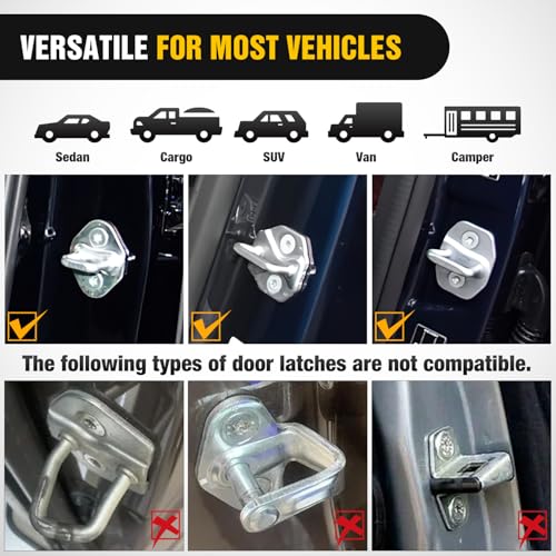 Car Door Step Universal Aluminum Latch Step for Car Roof Access Portable Folding Car Door Latch Hook Step Multi (Black)