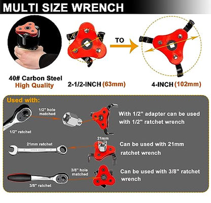 Oil Filter Wrench Set (6 Pack - Black & Red)
