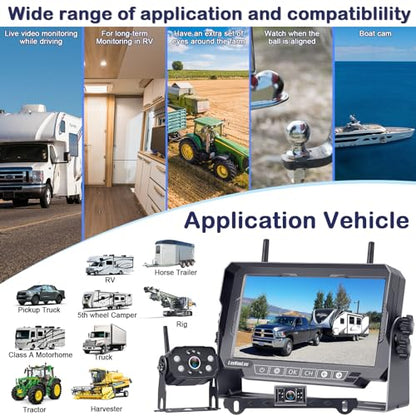 HD 1080P 7 inch RV Wireless Backup Camera (7'' + License Plate & RV Camera)