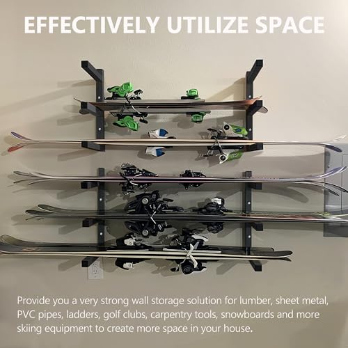 Wood Storage Racks with 3 Level (Black-4 Pack)