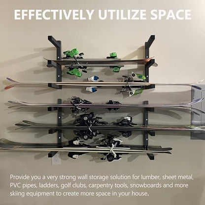 Wood Storage Racks with 3 Level (Black-4 Pack)