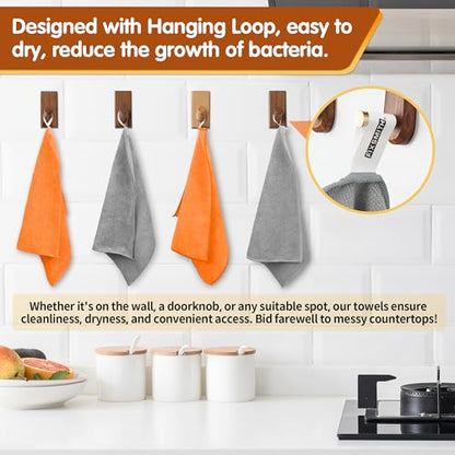 Microfiber Cleaning Cloth (12pk / Grey&orange)