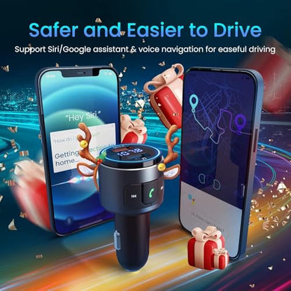 Upgraded V5.3 FM Bluetooth Transmitter (Black)