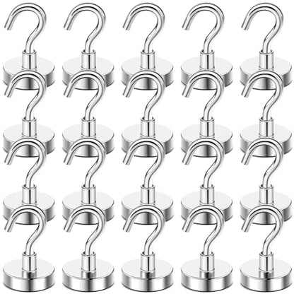 Magnetic Hooks 20pcs 50lbs Cruise Essentials 2026 Magnet Hook (Silver / 0.78in)