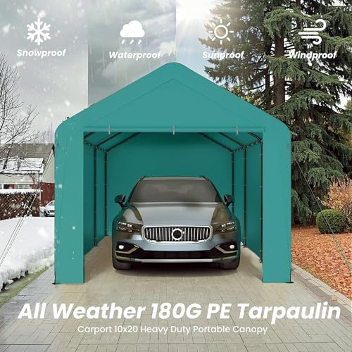 Carport 10x20 Heavy Duty Portable Garage w (Green)