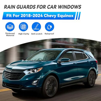 4pcs Window Visors Rain Guards for 2018 (2018-2024 Equinox)