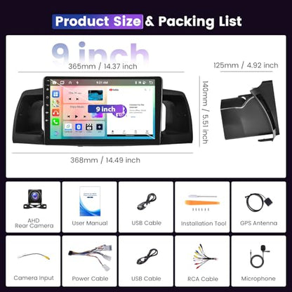 8 Core 4G+64G 5GWiFi Car Stereo Radio for Toyota Corolla EX 2007 (8-Core 4G+64G)